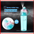 Plastic BPA Free Mist Spray Mutil-Color Drinking Water Bottle With Straw